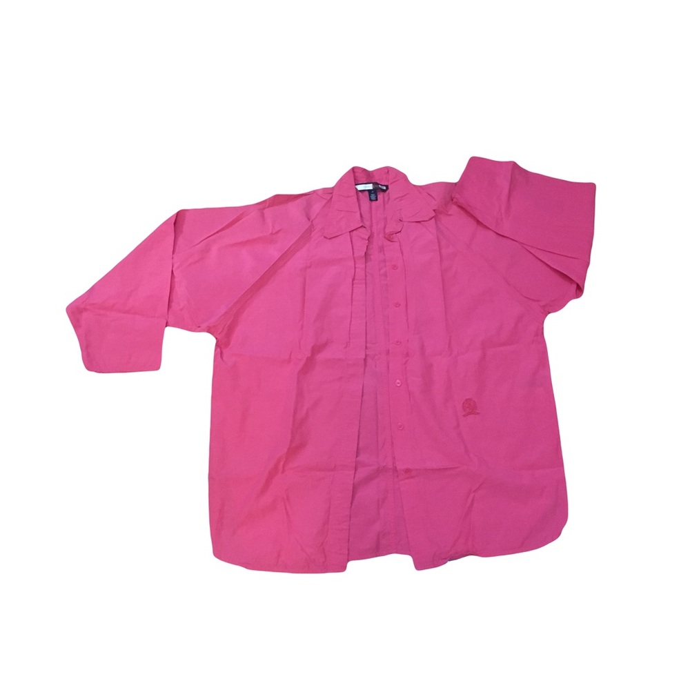 Tommy Hilfiger women’s 38 track button up top long sleeve hot pink GUC rtr